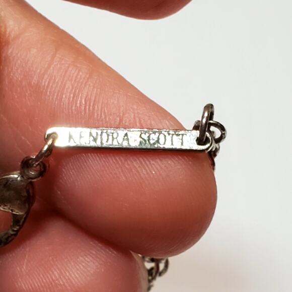 Kendra Scott Rayne White Mother of Pearl 32" Tassel Dangle Necklace Silver Tone - Picture 2 of 5